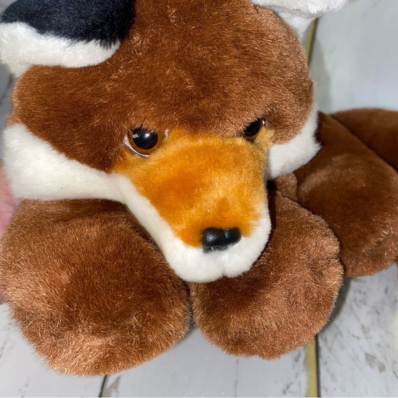 Vintage 24K Polar Puff SHY FOX Plush Toy Stuffed Animal RARE ‘89 Glass Eyes - Picture 10 of 13